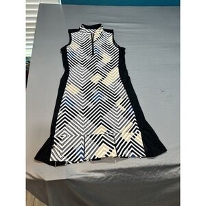 Tail Women's Striped Geometric Black/White Tennis Dress‎ S